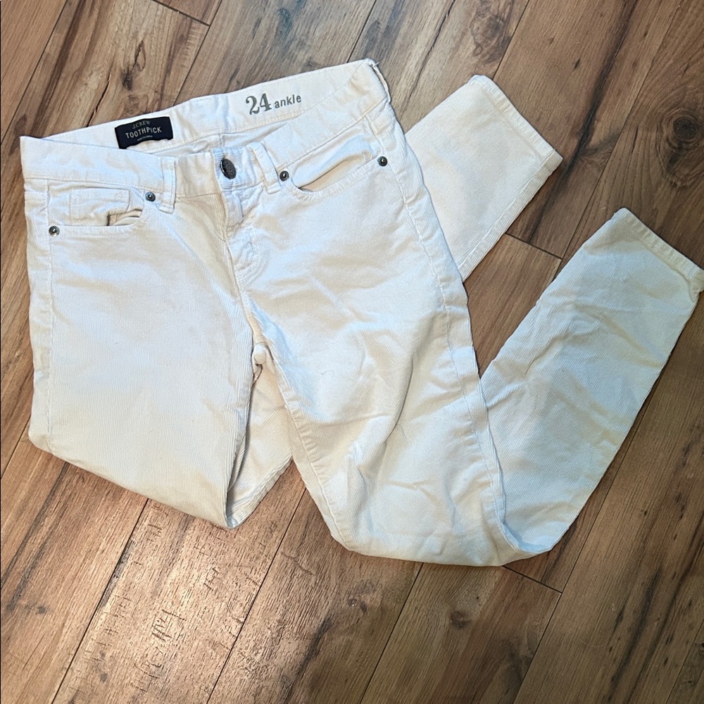 J. Crew Cream Ankle Jeans